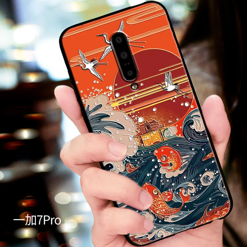 Китайские высказки Yu Yue Longmen карпы прыгающий Дракон ворота искусства для Oneplus 7 Pro