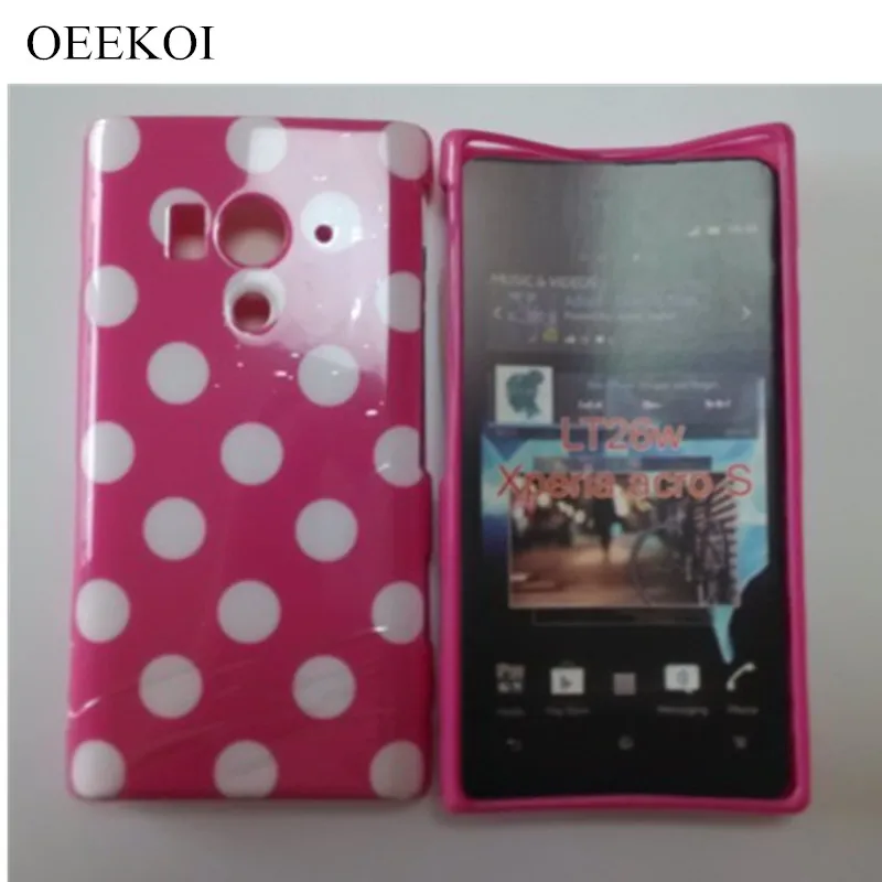 OEEKOI мягкий гелевый чехол в горошек из тпу для Sony Xperia acro s LT26w бесплатная