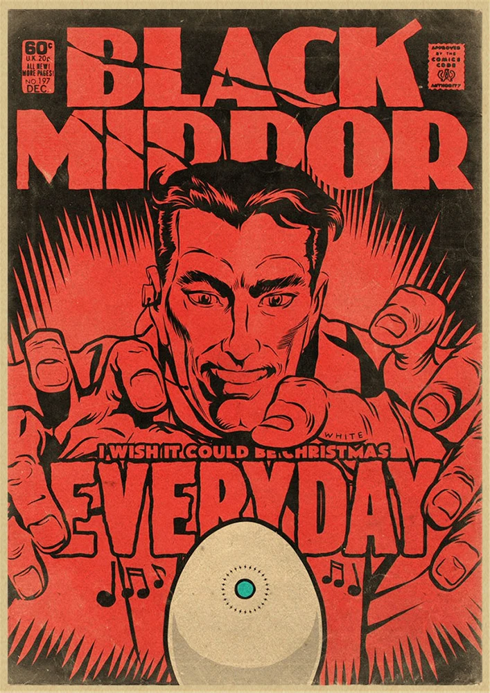 Classic Movie Black Mirror Vintage Kraft Paper Poster Good Quality Painting Retro Poster For Home Bar Wall Deco