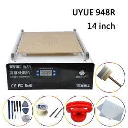 110V Set meal UYUE 948R 14-дюймовый ЖК-дисплей мобильный телефон встроенный насос вакуумный металлический корпус Стекло машина-сепаратор с ЖК-экраном+ светодиодный Дисплей - Цвет: 110V Set meal
