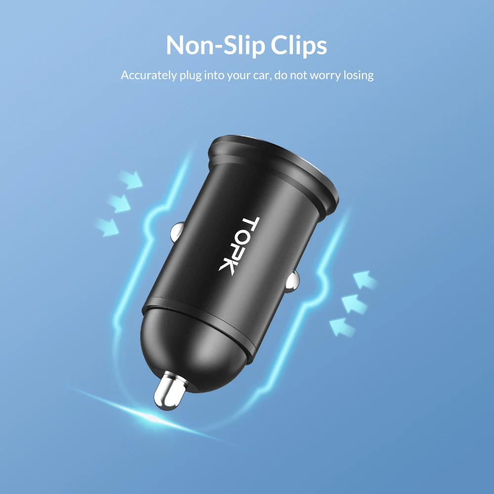 Автомобильное зарядное устройство TOPK G203 Mini USB для iPhone Xiaomi мобильный телефон