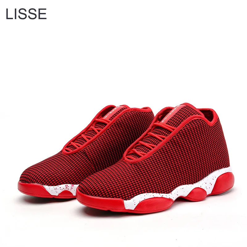 2018 hot couple fashion sneakers casual shoes lace comfort knitted mesh men black gray wine red plus size 36-45 | Обувь
