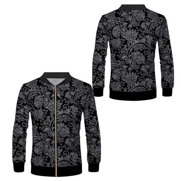 chinese floral coats Хипстерские роскошные цветочные мужские бейсбольные куртки на молнии унисекс уличные хип хоп рэппер Спортивная ветровка бомбер пальто на заказ S-6XL - Цвет: chinese floral coats