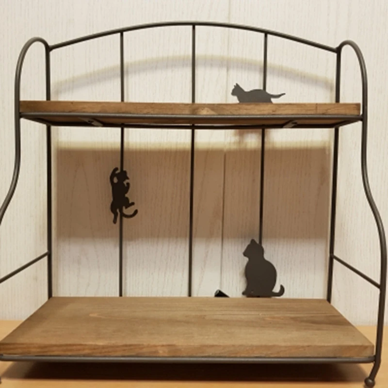 Двойной ярус железная полка держатель кухонных инструментов гостиная спальня