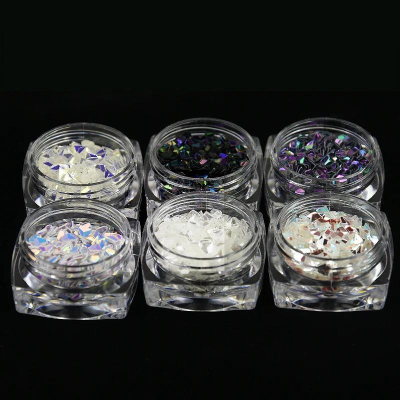 6 коробок/набор Хамелеон AB лазерные блестки 3D алмазное искусство для ногтей