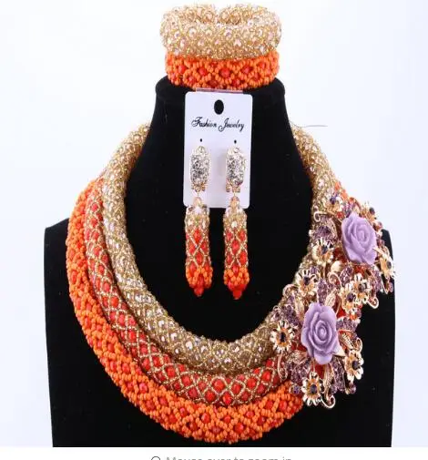 Новые африканские Дубай ювелирные наборы для невест Для женщин серебристый