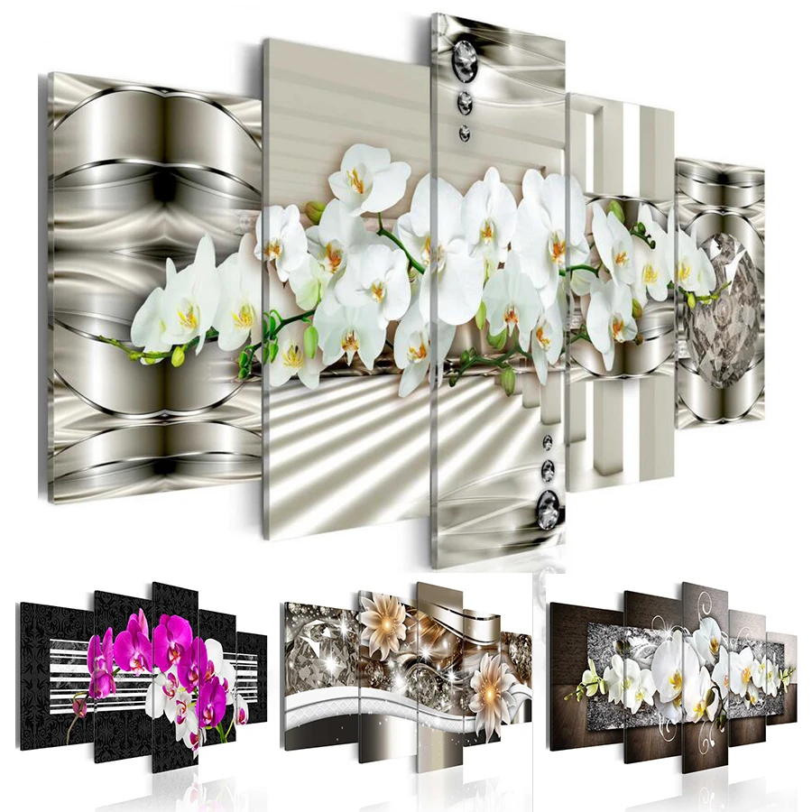 Картина на холсте Орхидея с цветами 5 шт./компл. модная Настенная картина