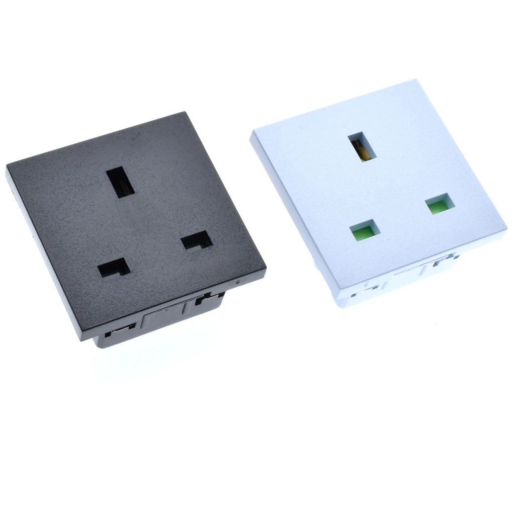 UK type Euro Module BS 1363 13A 250V AC Receptacles British electric Socket outlet 45*45 mm black