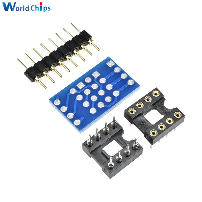 Двойной DIP8 К моно Opamp PCB + Pin Socket для NE5532 OPA2132 OPA627 TL072 P07 | Электронные компоненты и