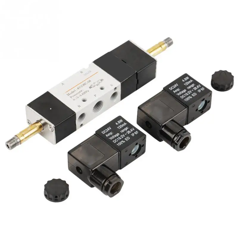 4V230 08C пневматический Соленоидный клапан DC 24V BSP 1/4 нормально закрытый 3 положения 5