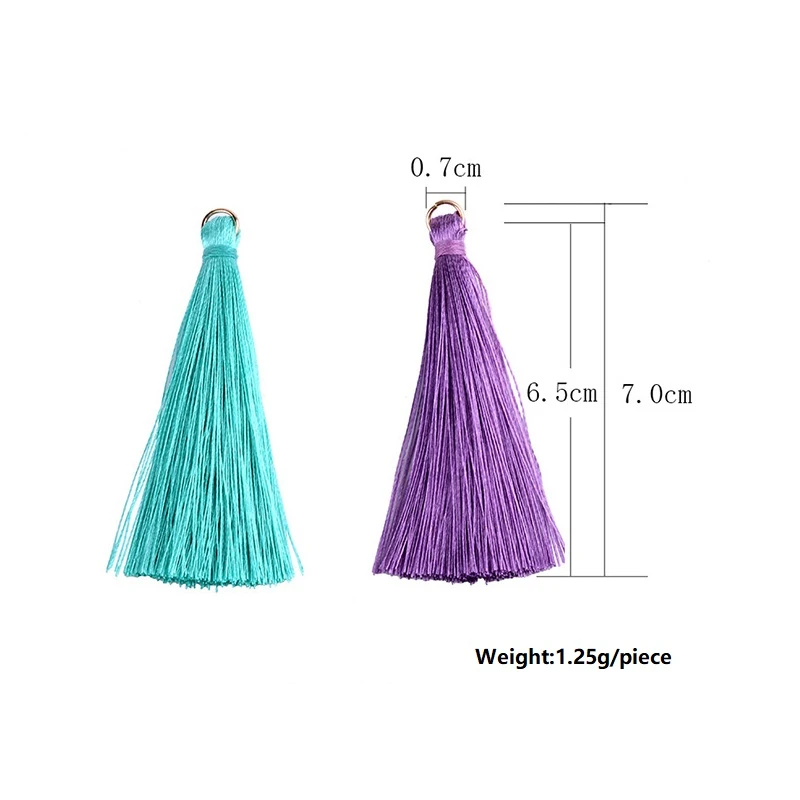 Металлическое кольцо с кисточкой из полиэстера и хлопка 30 шт. 7 см | Дом сад