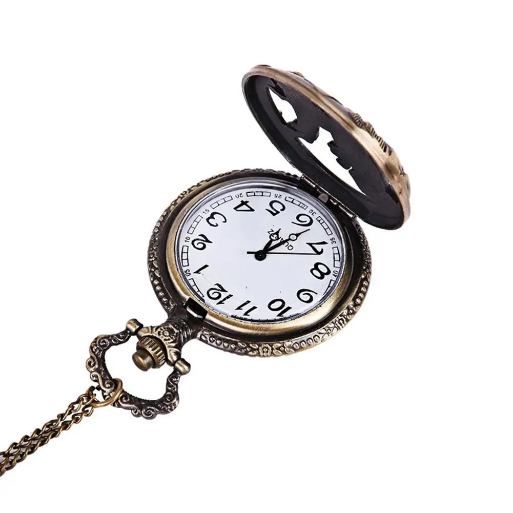 Retro Bronze Dog Quartz Pocket Watch with Necklace Chain Women Mens Cool Pendant Clock Classic Watches san0 | Наручные часы