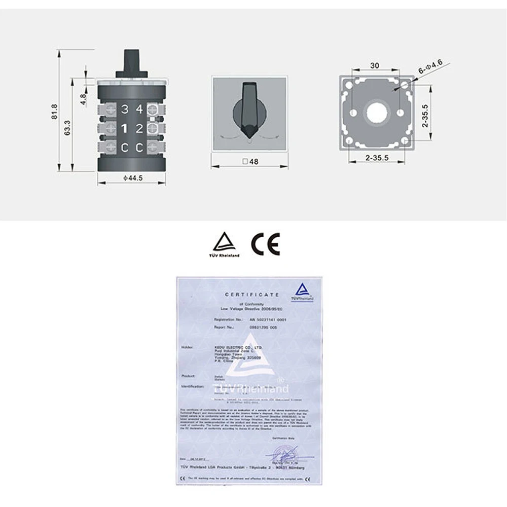 KEDU ZH-B 250/400V 16(8) A вкл.-ВЫКЛ.-ВКЛ. Универсальные переключатели переключатель переключения для управления двигателем обратного хода