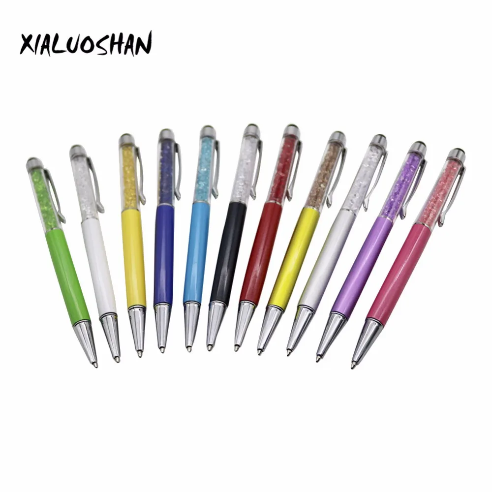 

11 Pcs Oily Black Refill 0.7 mm Creative Crystal Pen Diamond Ballpoint Pens Stationery Ballpen Stylus Pen Touch Pen