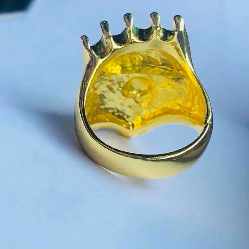 Хип хоп Рок Рэп ледяной из Bling Золотые кольца с кристаллами страз золотой тон