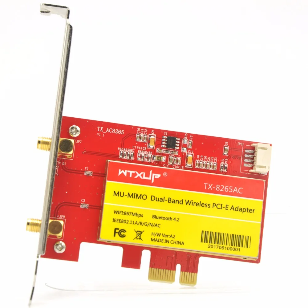 Беспроводной настольный адаптер PCI Express для Intel 8265AC 5 ГГц/2 4 ГГц 1200 Мбит/с 802.11ac Wi-Fi +