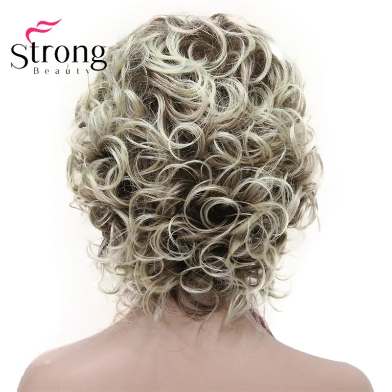 StrongBeauty короткий парик мягкие волнистые локоны Светлые блестящие синтетические