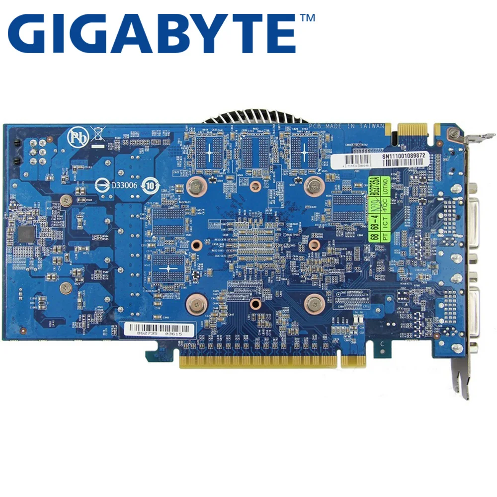 Видеокарта GIGABYTE оригинальная Видеокарта GTX 550 Ti 1 ГБ 192Bit GDDR5 для nVIDIA Geforce GTX 550Ti HDMI DVI б/у карты VGA