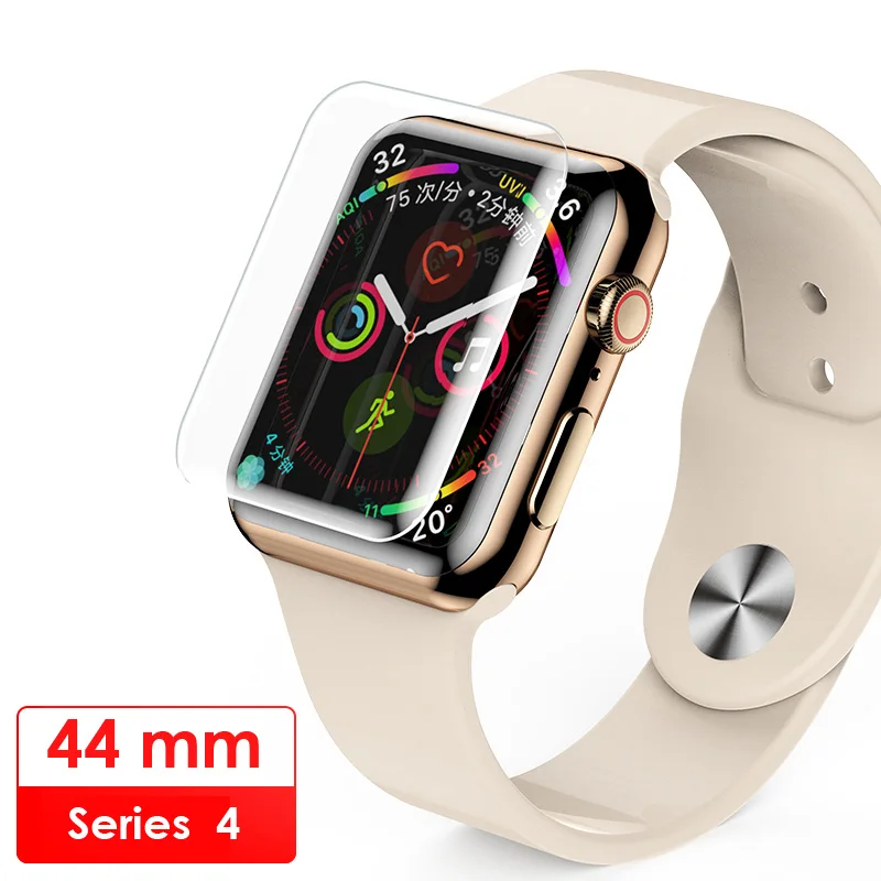 Akcoo для Apple Watch 4 защита экрана 6D стеклянная пленка для Apple Watch 42 38 40 44 мм УФ стекло для Apple Watch Series 2 1 3 4 - Цвет: for Apple watch 44mm