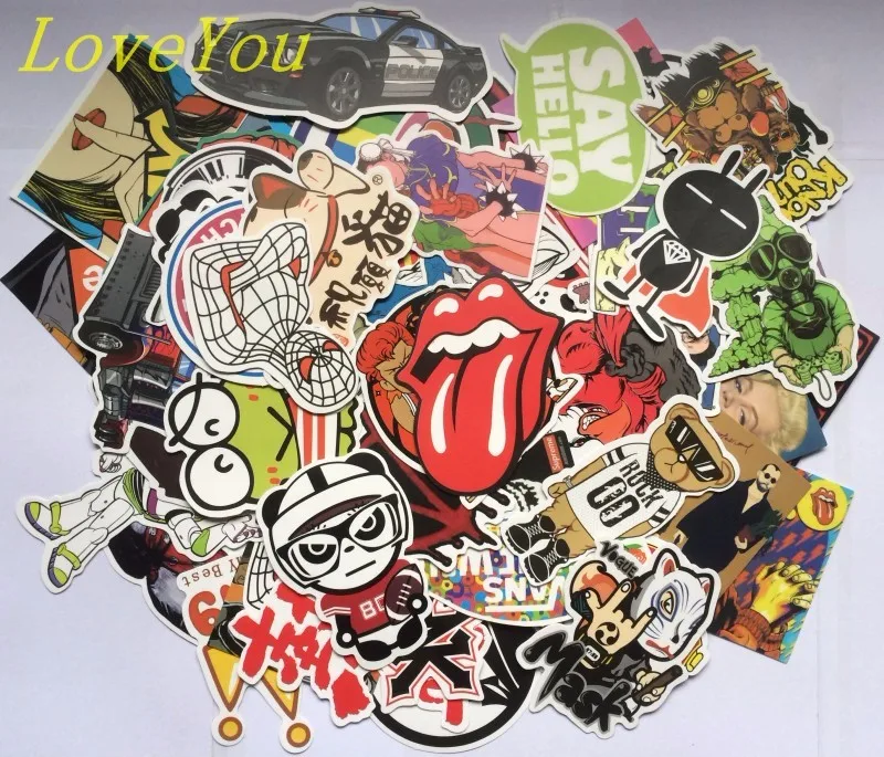 30 шт. / набор случайных музыкальных пленочных виниловых наклеек для скейтборда, гитары, чехла для путешествий, автомобильных наклеек, милых наклеек в стиле моды для мотоциклов и рисунков.