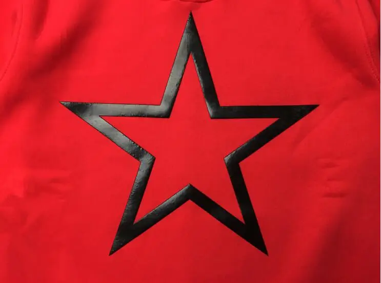 

New 2017 High Pu Leather Star Unisex Hoodies Hoody hooded Sweatshirts velvet Cotton Drake Thicken Fleece S-2XL #C52