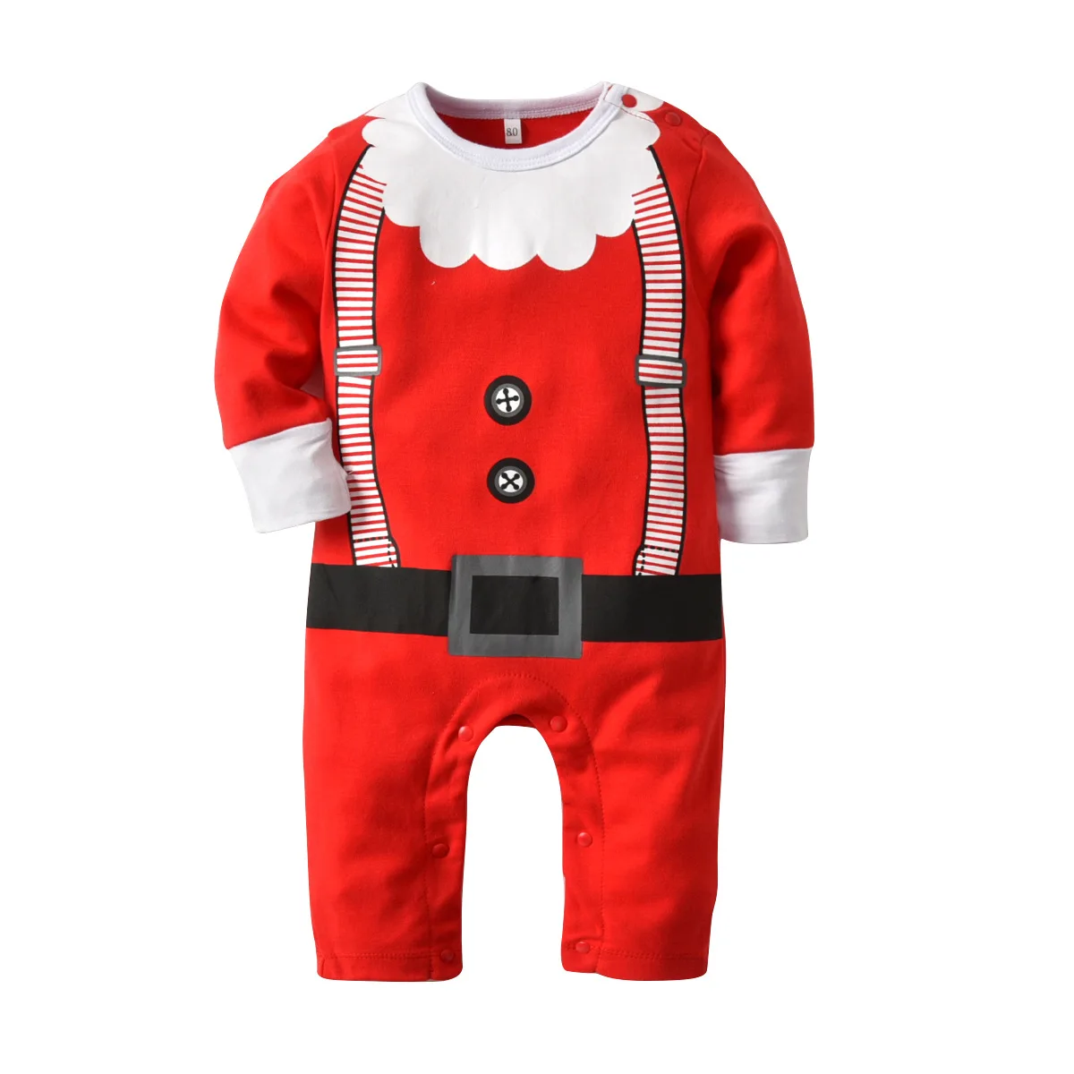 Infant Romper Christmas New Year Costume For Boy Cotton Long Sleeved And Hats Two Pieces Sets Born Baby Clothes |