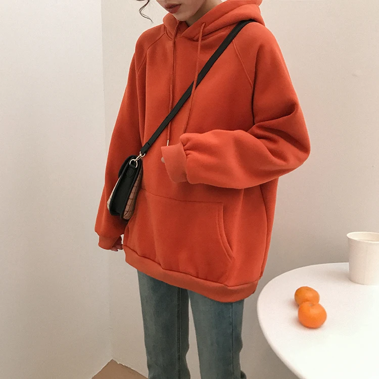 Осенняя толстовка с капюшоном, зимняя одежда harajuku, Женская Толстовка в Корейском стиле, модные розовые толстовки с карманами для друзей