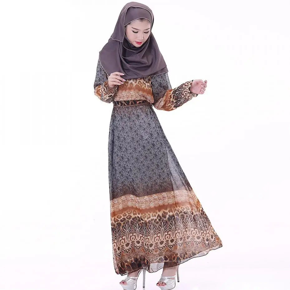 Ремень! Макси с принтом шифоновое платье в этническом Стиль 2017 винтажном стиле