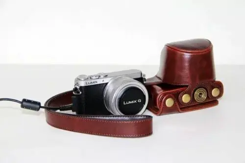 Из искусственной кожи Камера сумка чехол для цифрового фотоаппарата Panasonic Lumix GM5