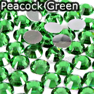 Peacock Green Промо-акция! 6,5 мм SS30 смешивать цвета и все цвета 350 шт./пакет ногтей Кристаллы, стразы, из смолы с плоским основанием, не патч блестит DIY работа - Цвет: Peacock Green