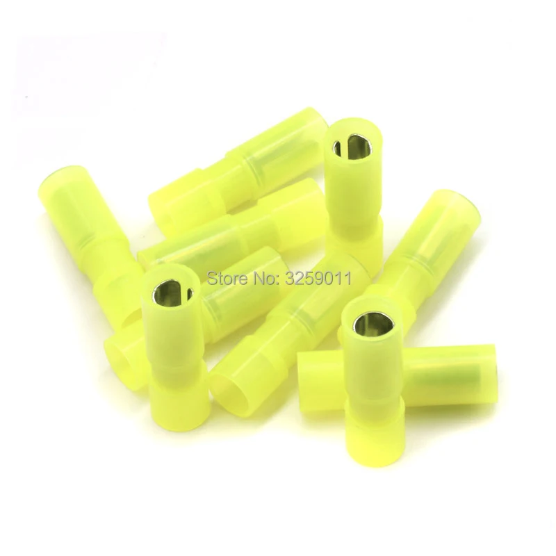 

50PCS Butt Connector Crimp Terminal Male Female Full-Insulating Joint Nylon 12-10 AWG FRFNY / MPFNY 5.5-195 yellow