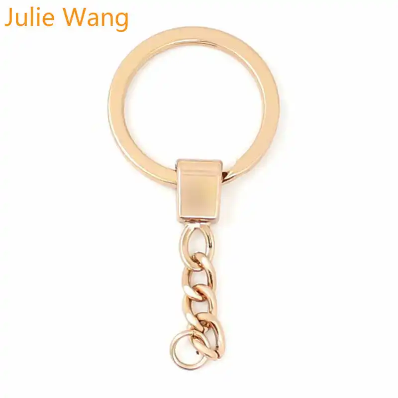10 шт. медный брелок Julie Wang раздельное кольцо с короткими брелоки цепочки ручной