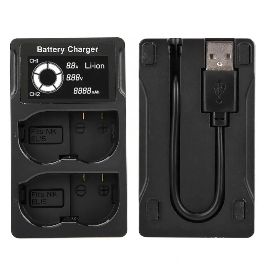 EN EL15 ЖК дисплей USB двухканальная камера для Nikon V1 D500 D600 D610 D750 может заряжать две