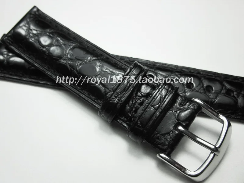 Роскошный черный ремешок для часов ручной работы из натуральной кожи крокодила, с пряжкой-бабочкой, 18, 19, 20 мм от AliExpress RU&CIS NEW