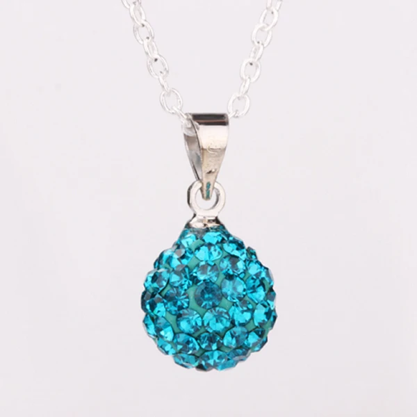VALEN BELA 7 Colors Charms Shambhala Beads Women Pendant Silver chain Pingente Necklace Accessories Jewelry XL1629 | Украшения и