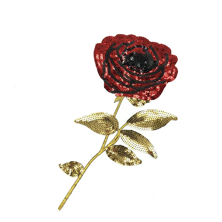 

1Piece 32cm*15cm Classic Sequined Flower Embroidery Cloth Sticker Cheongsam Sweater Coat Decorative Accessories Back Glue