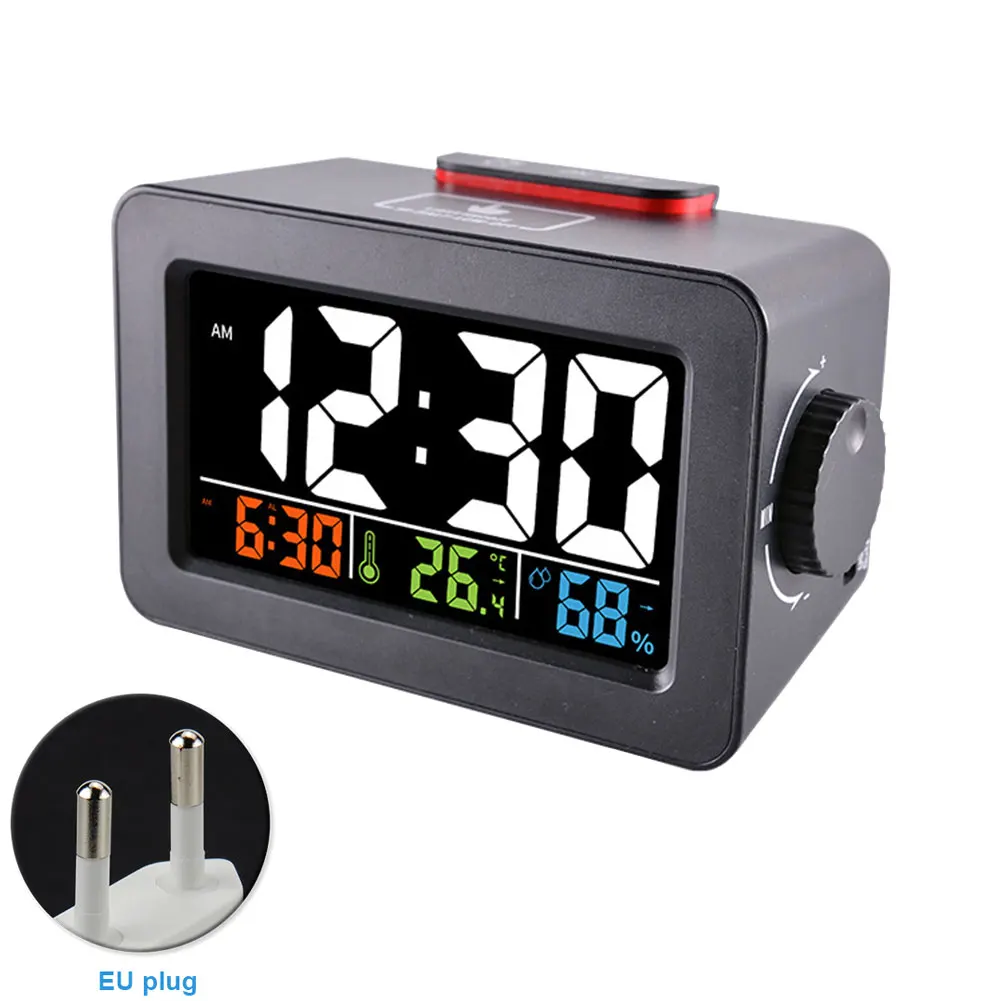 Прикроватный будильник погода телефон зарядное устройство стол цифровой