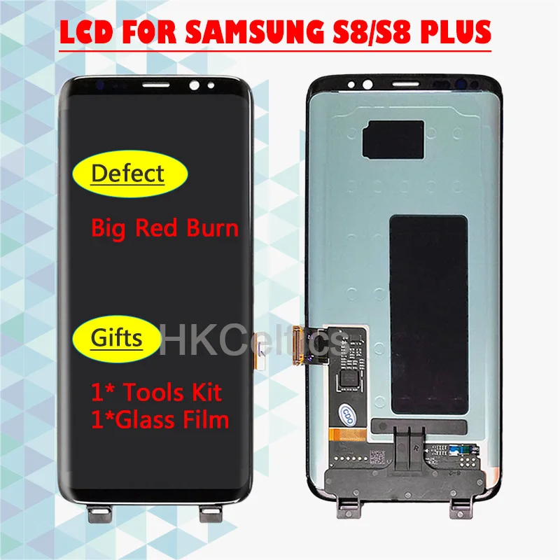 ЖК-дисплей с защитой от ожогов для Samsung Galaxy S8 G950F ЖК-дисплей S8 plus G955F с сенсорным экраном дигитайзер G950fd G955fd