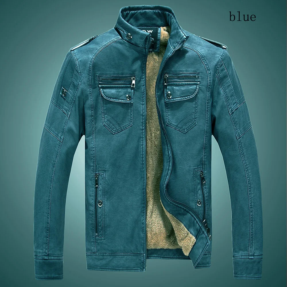 Hot ! High quality new winter fashion men's coat thick jackets leather jacket free shipping size M-4XL 5 Color | Мужская одежда