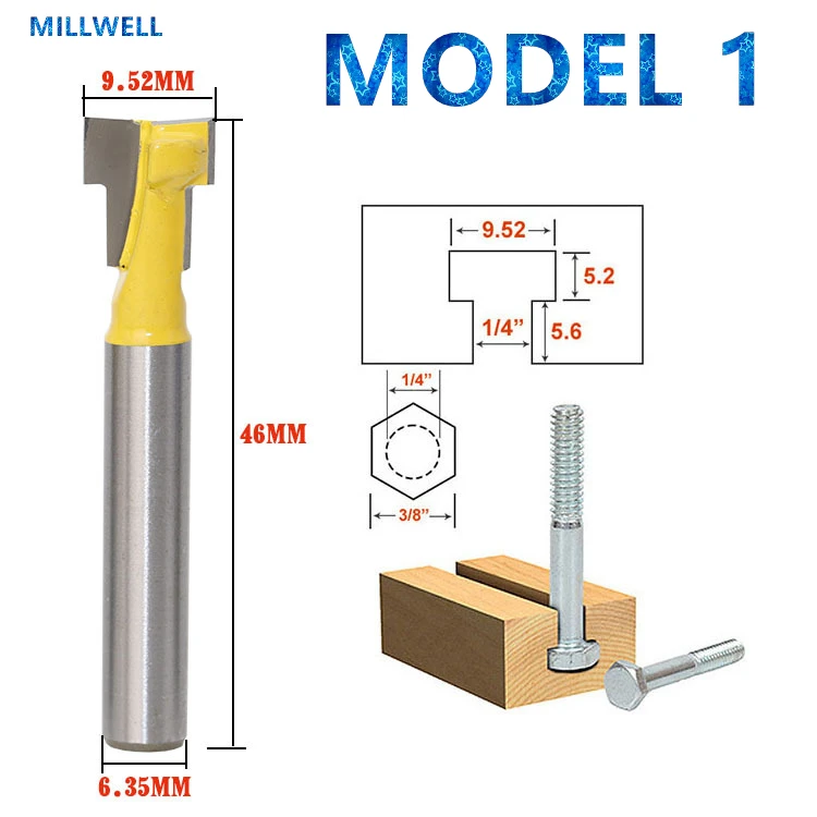1pcs- Концевая фреза для деревообработки, твердосплавная Концевая мельница, фреза по дереву, инструмент по дереву с ЧПУ, Замочная скважина, инструмент для фоторамки