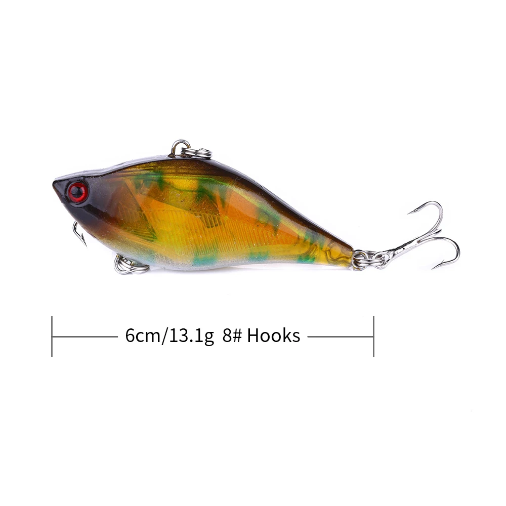 1 шт. 13 г 60 мм жесткий VIB Рыболовная Приманка ВЧ крючки тонущий Crankbait Рыбалка