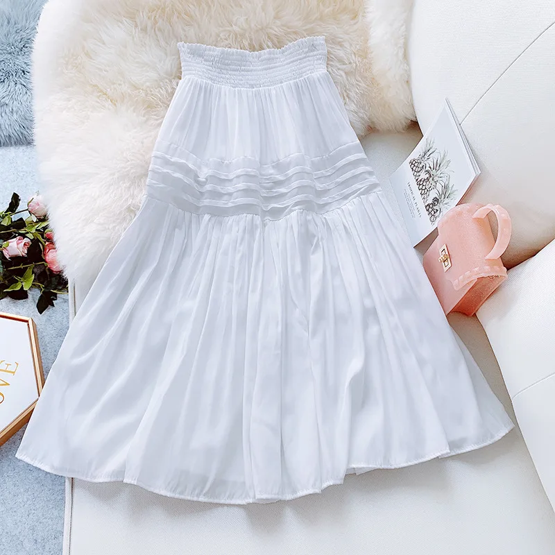 Женская Стильная однотонная плиссированная летняя юбка Повседневная корейский