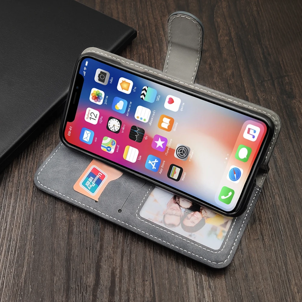 Роскошный кожаный чехол для Apple iPhone 6 6S 7 8 11 Pro Plus X XR XS Max, флип-кошелек, винтажный деловой чехол, силиконовый чехол из ТПУ