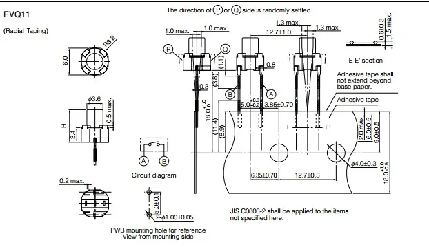 6x6x4 3 сенсорная кнопка переключения 2P круглая DIP для Panasonic 6*6*4 100 шт./лот|button switch|button