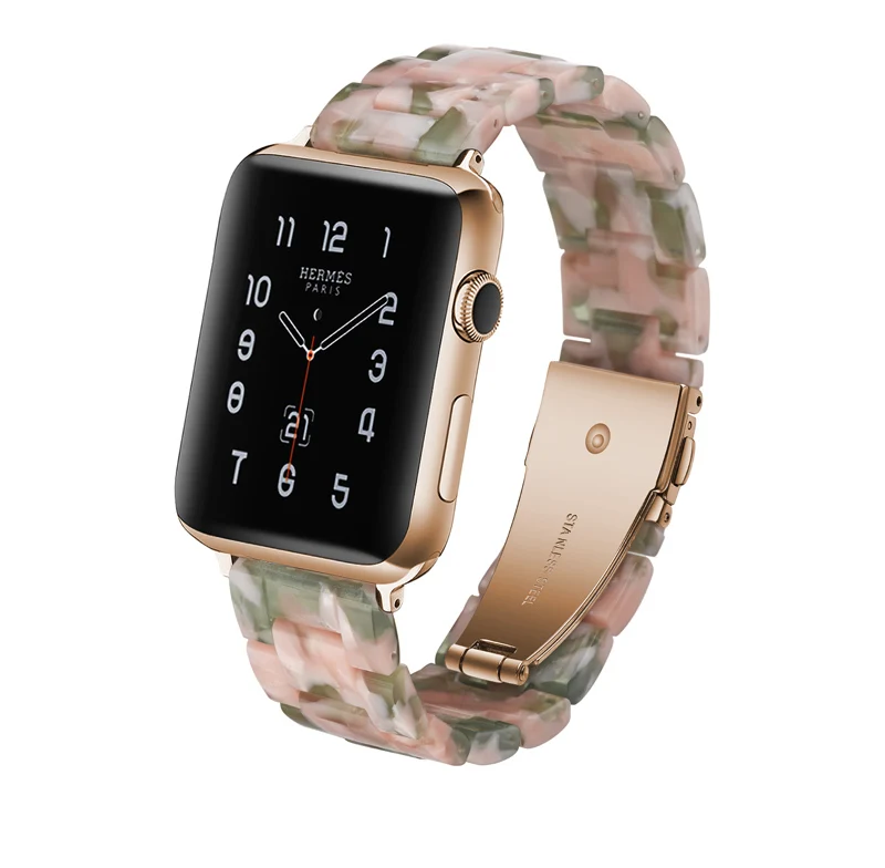 Mdnen имитация Керамика ремешок для наручных часов APPLE Watch, версии 3, 2, 1, 42 мм 38 мм и нержавеющая сталь металлический корпус наручных часов Iwatch, браслет на запястье смола ремень аксессуары для часов Ремешок для часов