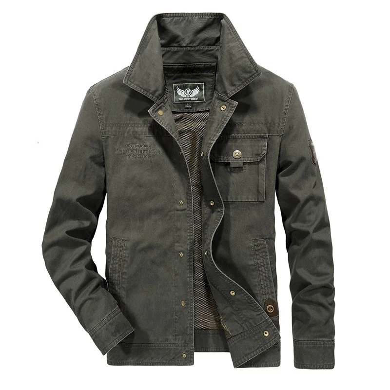 Army Green No Fleece Осень-зима, Толстая теплая военная куртка, Мужская Повседневная бархатная парка с меховым воротником, верхняя одежда, куртка пилот, флисовая мужская куртка - Цвет: Army Green No Fleece