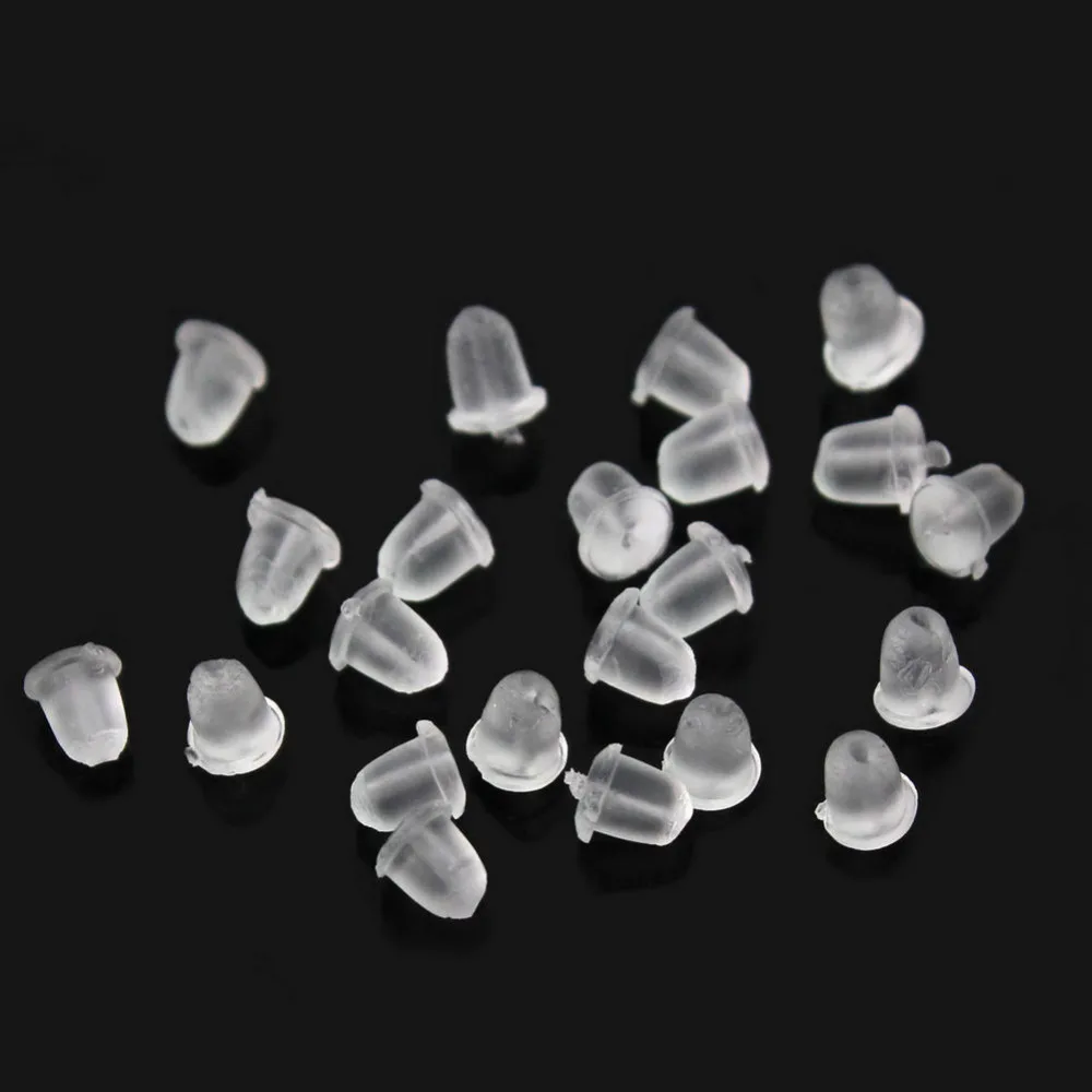 1000 шт./компл. Полезная фурнитура прозрачные мягкие силиконовые блестящие серьги