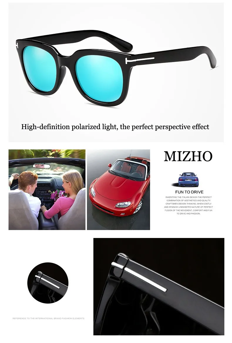 MIZHO 8305 черные очки суперзвезды TOM мужские солнцезащитные очки Для женщин поляриодные бредовые дизайнерские TR90 рамка противотуманные очки для сноуборда Для мужчин квадратный