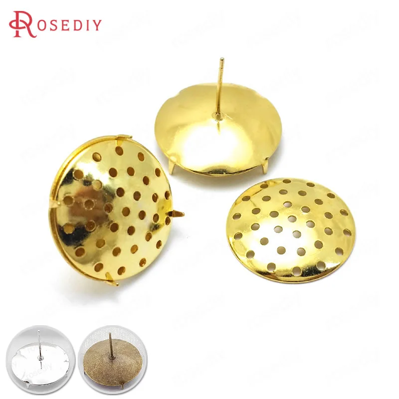 Круглые серьги гвоздики из латуни 20 комплектов 8 мм 12 18 мм|diy jewelry findings|jewelry