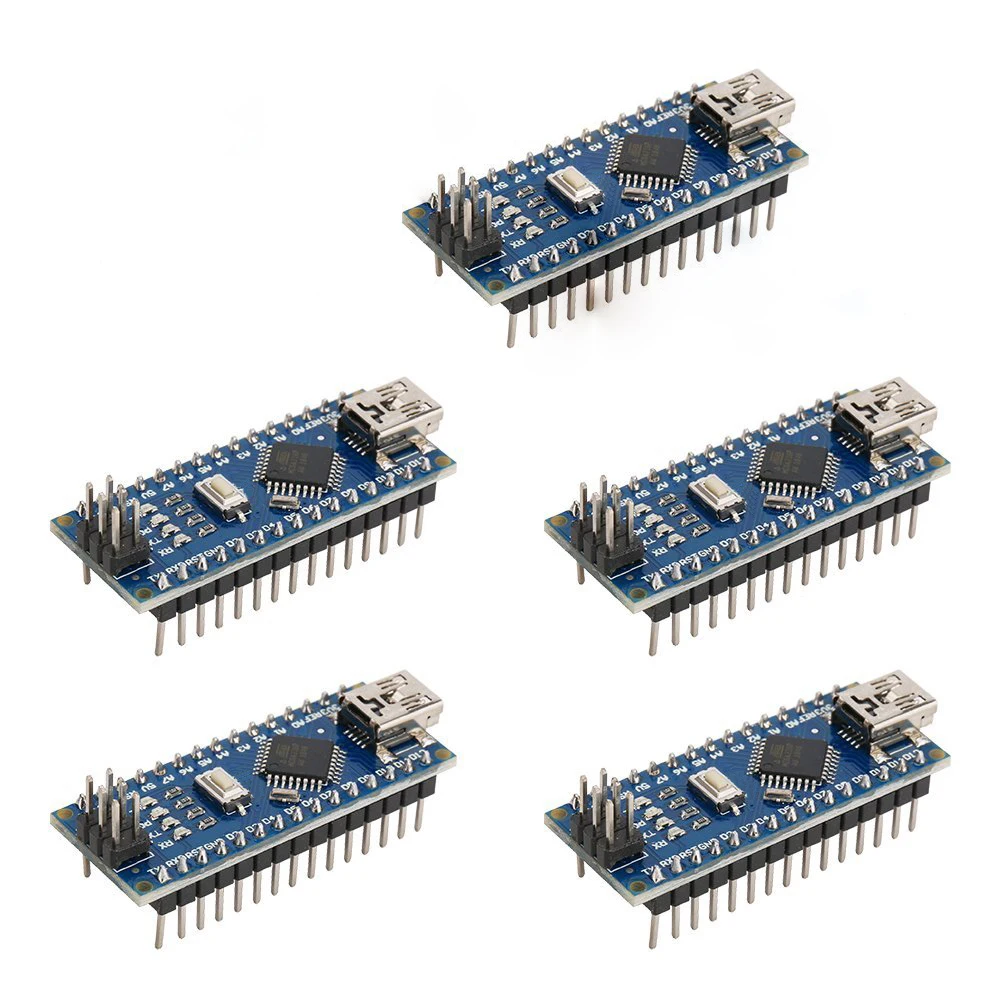 

Hot sale 5pcs Nano 3.0 ATmega328P Controlador Compatible Con For Arduino NANO CH340 Turno USB Controlador NingunaCABLE V3.0 NANO